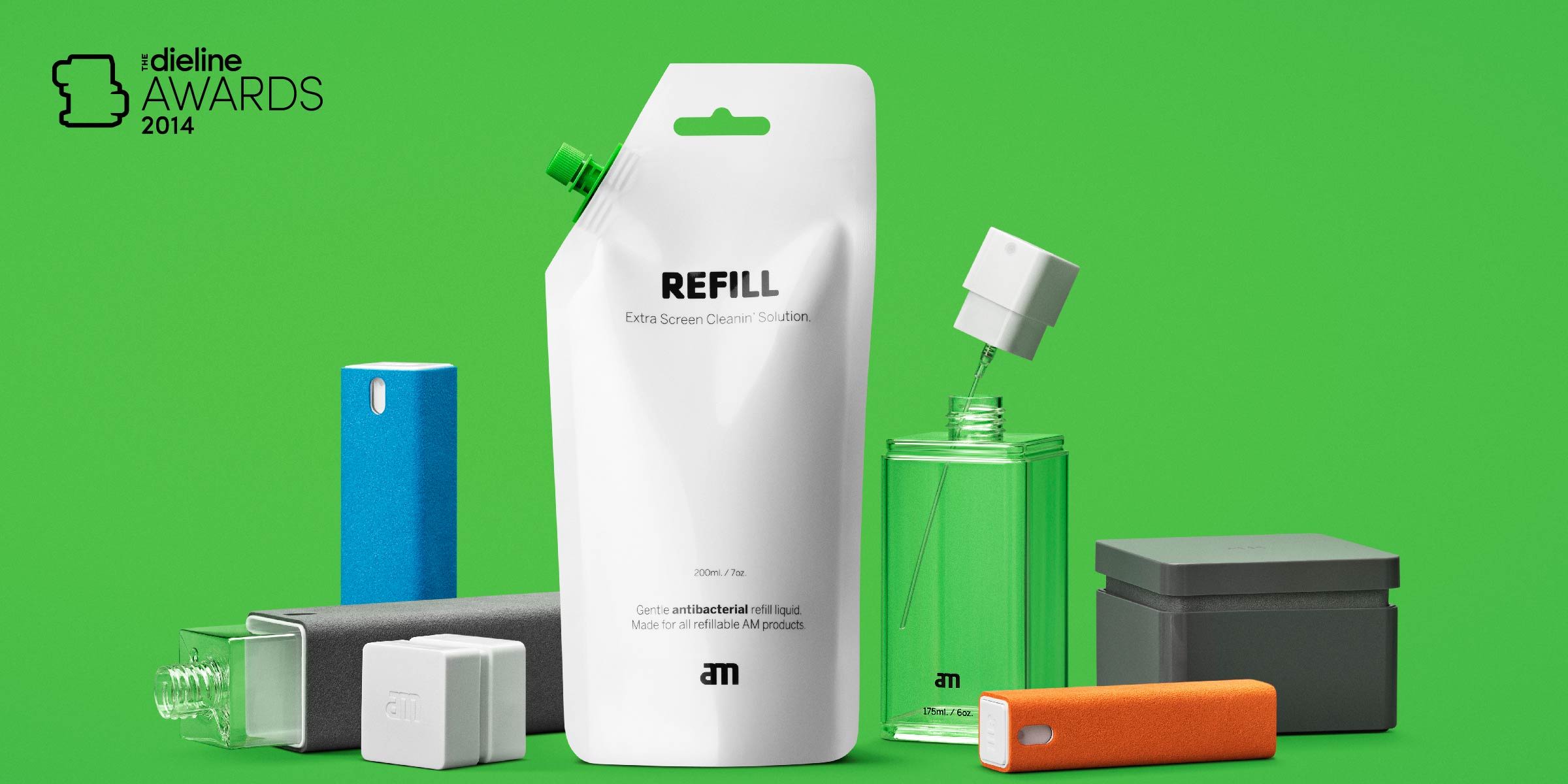 The Dieline Awards 2014: Personal Care, Garden, & Home, 2nd Place – AM, A Movement Against Sceen Schmutz