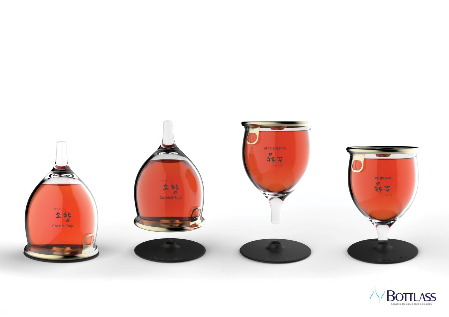 Bottlass – Bottle & Glass Dual Container