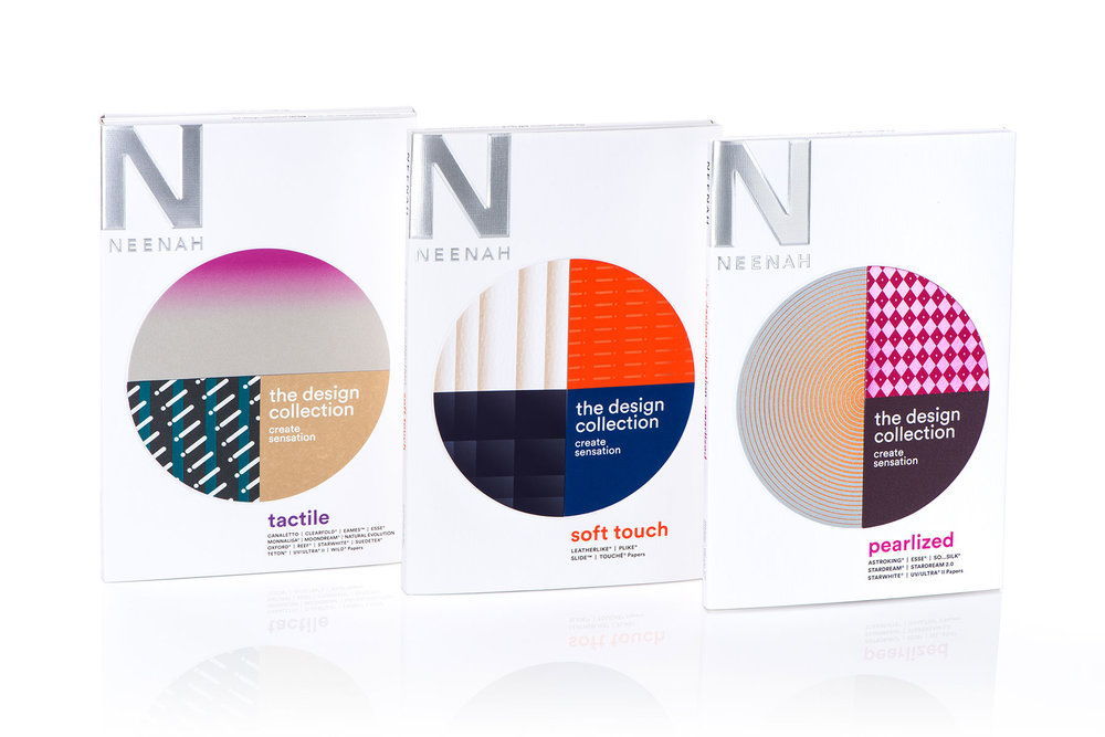 Newly Refreshed, The Design Collection by Neenah Helps Brands Visualize Packaging Possibilities by Paper Attribute: Pearlized, Soft Touch, and Tactile