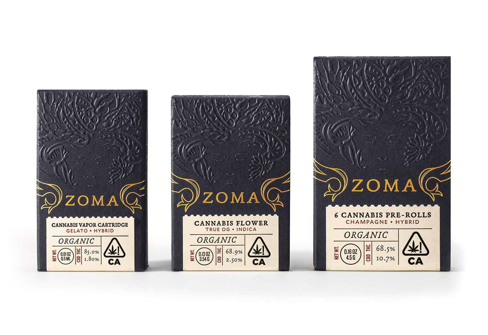 Zoma is a High-End Cannabis Brand With Gorgeous Packaging That Plays With Texture