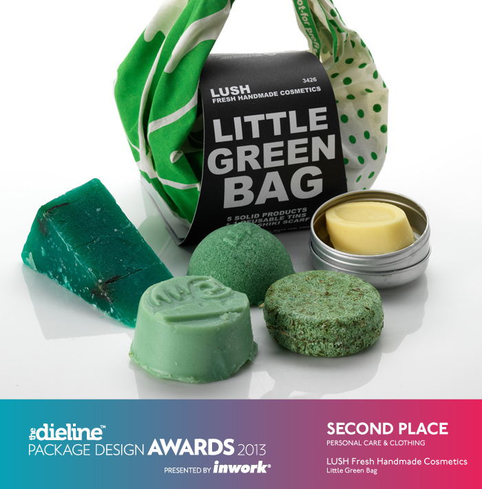 The Dieline Package Design Awards 2013: Personal Care & Clothing, 2nd Place – Lush, Little Green Bag