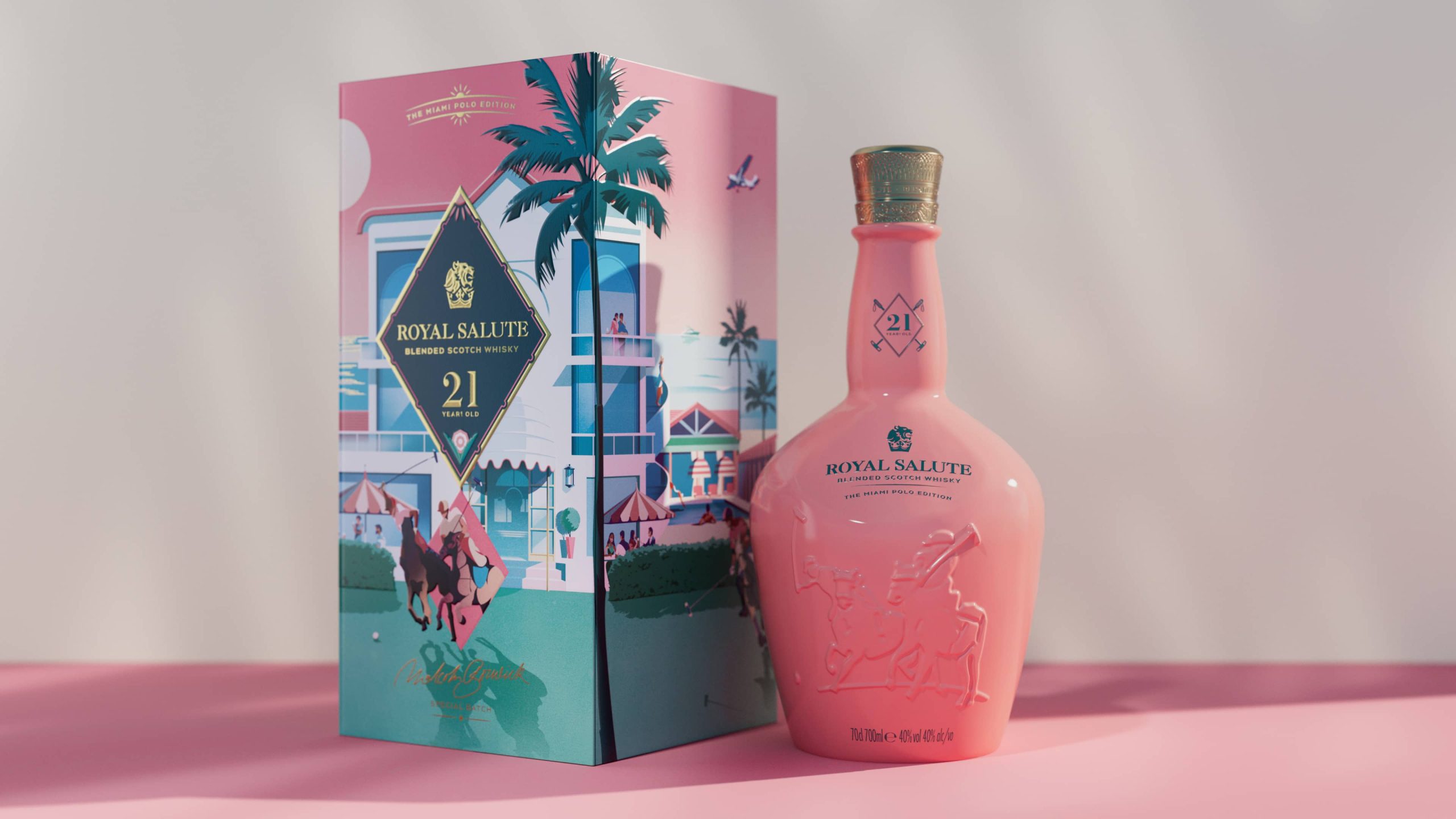 This Limited-Edition Pink Bottle of Royal Salute Whisky Has Us Jonesing for Miami Beaches