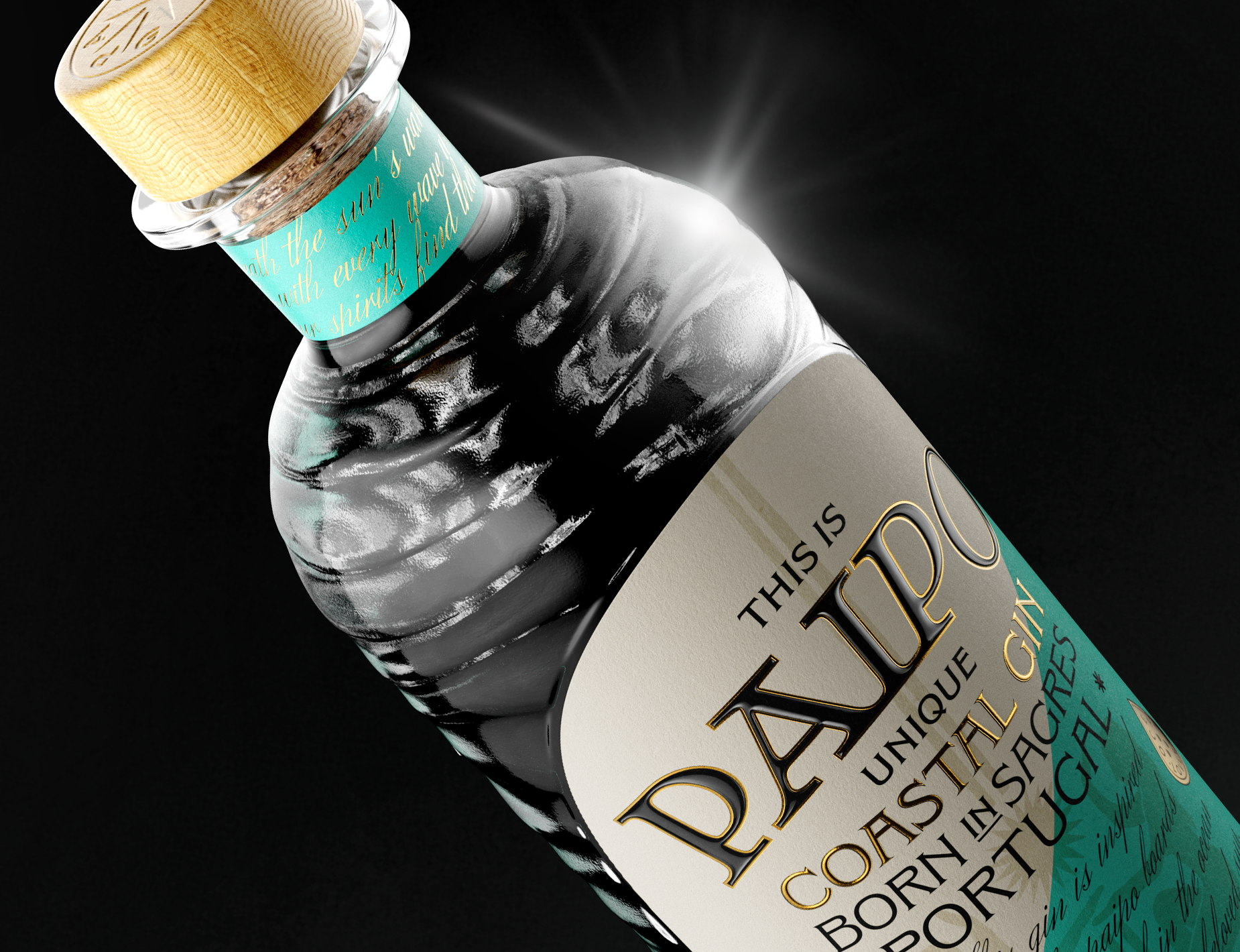 Paipo Gin’s Shiny, Wavy Bottle Design is a Feast for the Senses