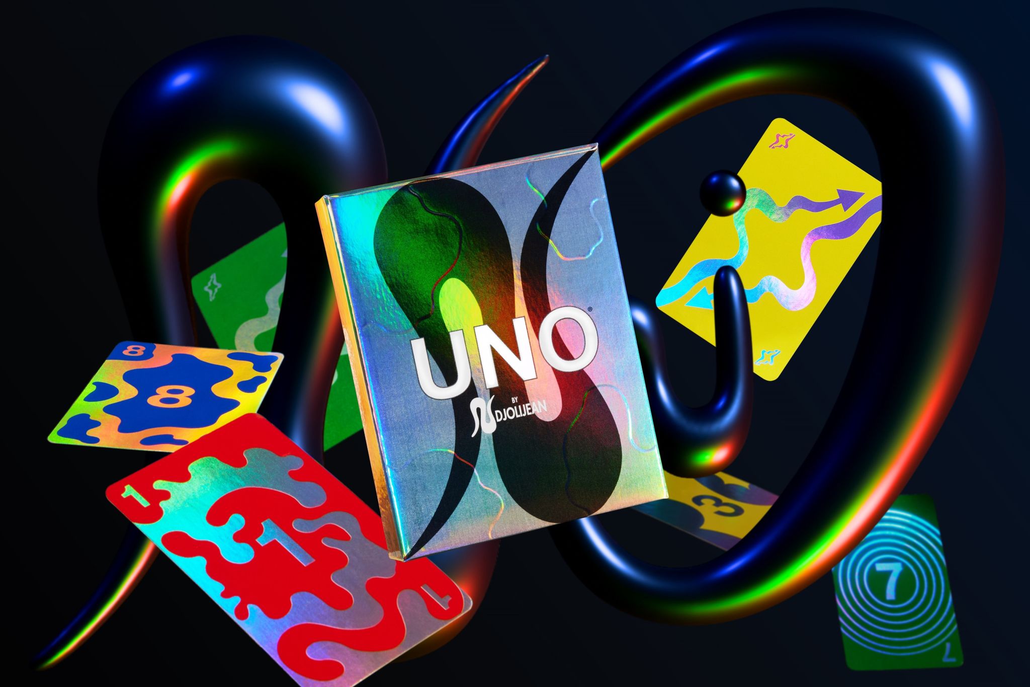 UNO Presents Its Shiniest Artist Collab Yet with a Trippy Holographic Deck from Jean Jacques N’djoli