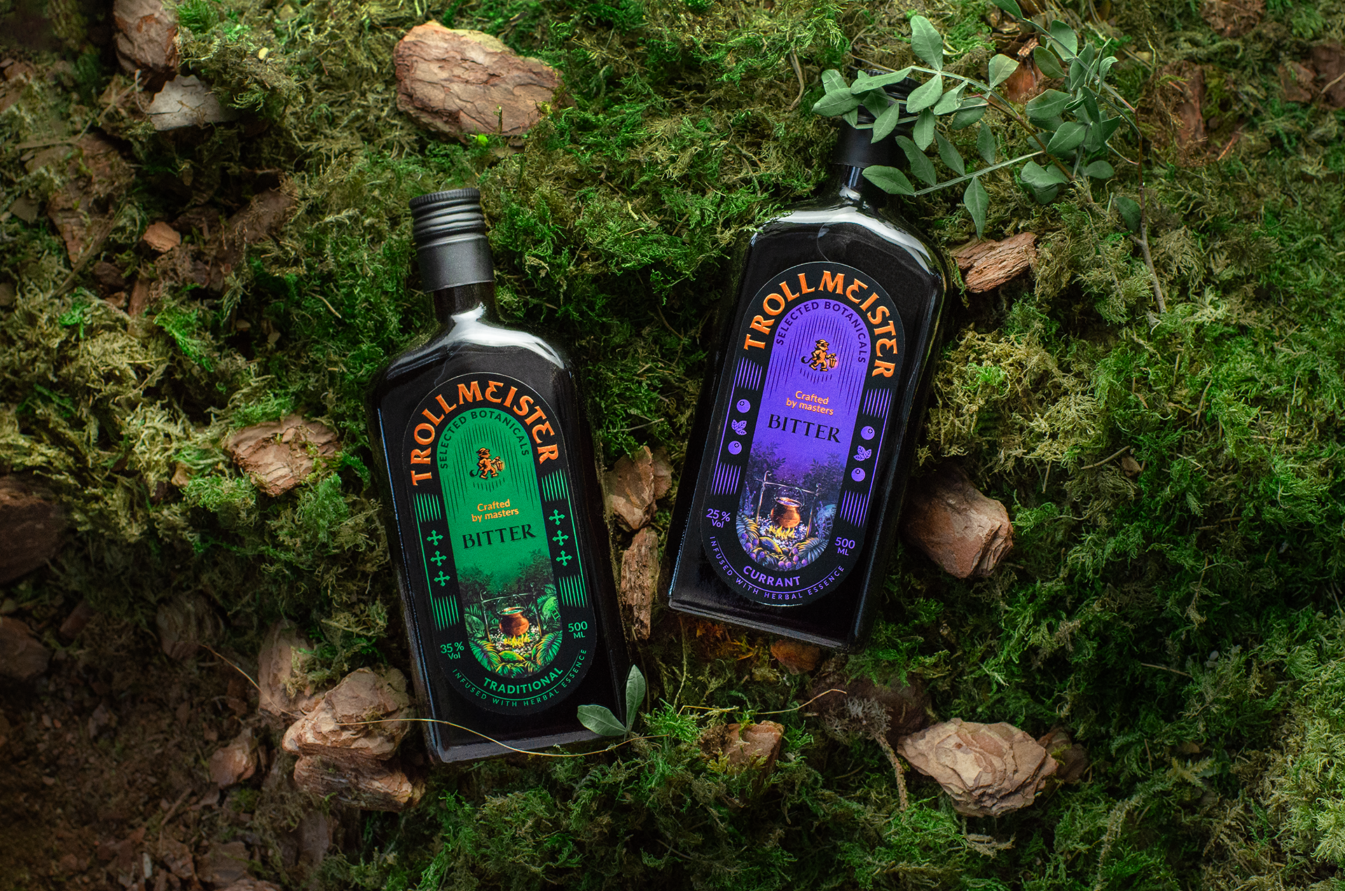Bitters Get a Dreamy Cottagecore Look in Trollmeister’s Witchy Metallic Bottle Design