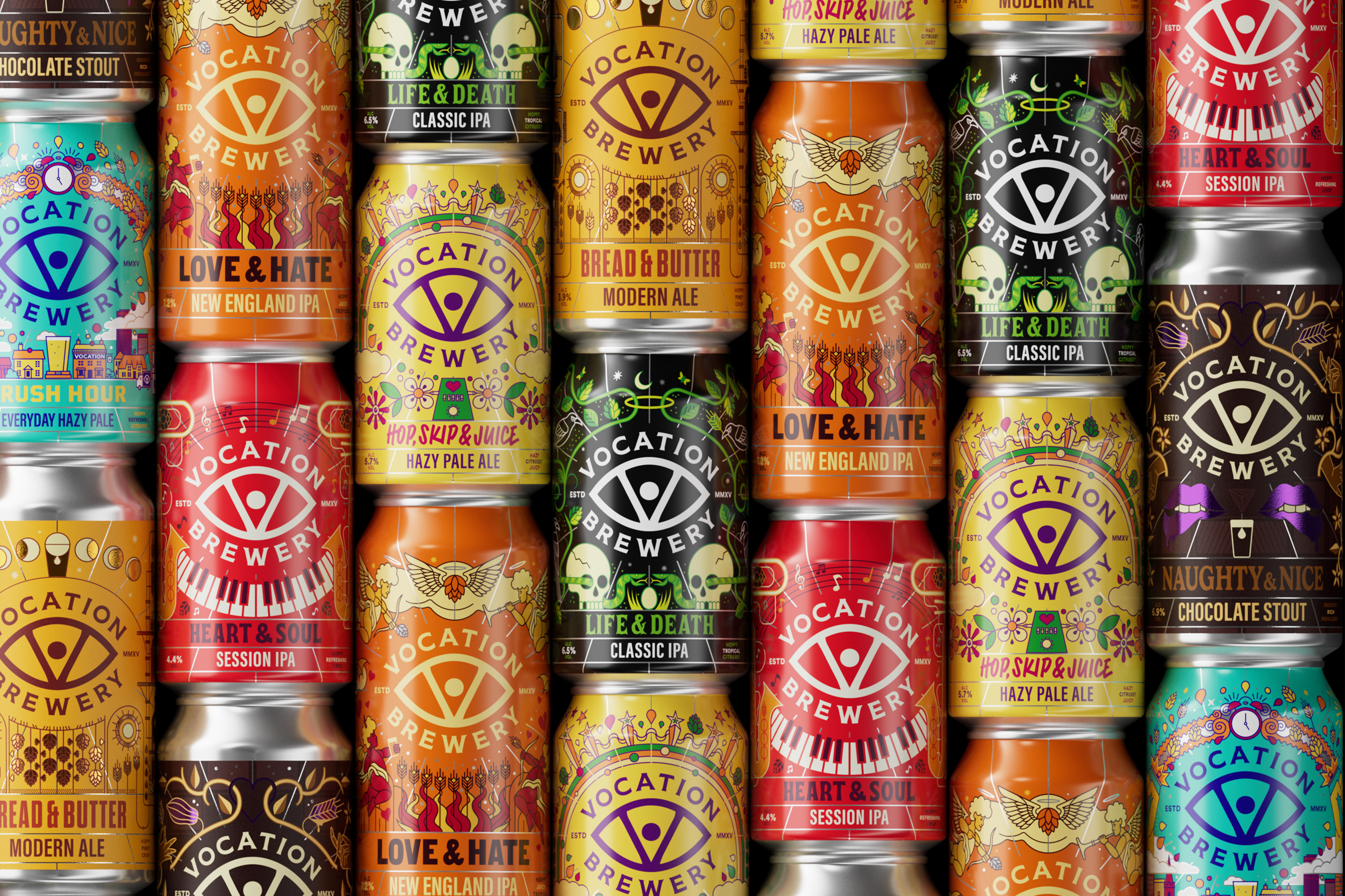 Turner Duckworth Gave Vocation Brewery Fun, Psychedelic Designs Perfect for Entertaining a Buzz