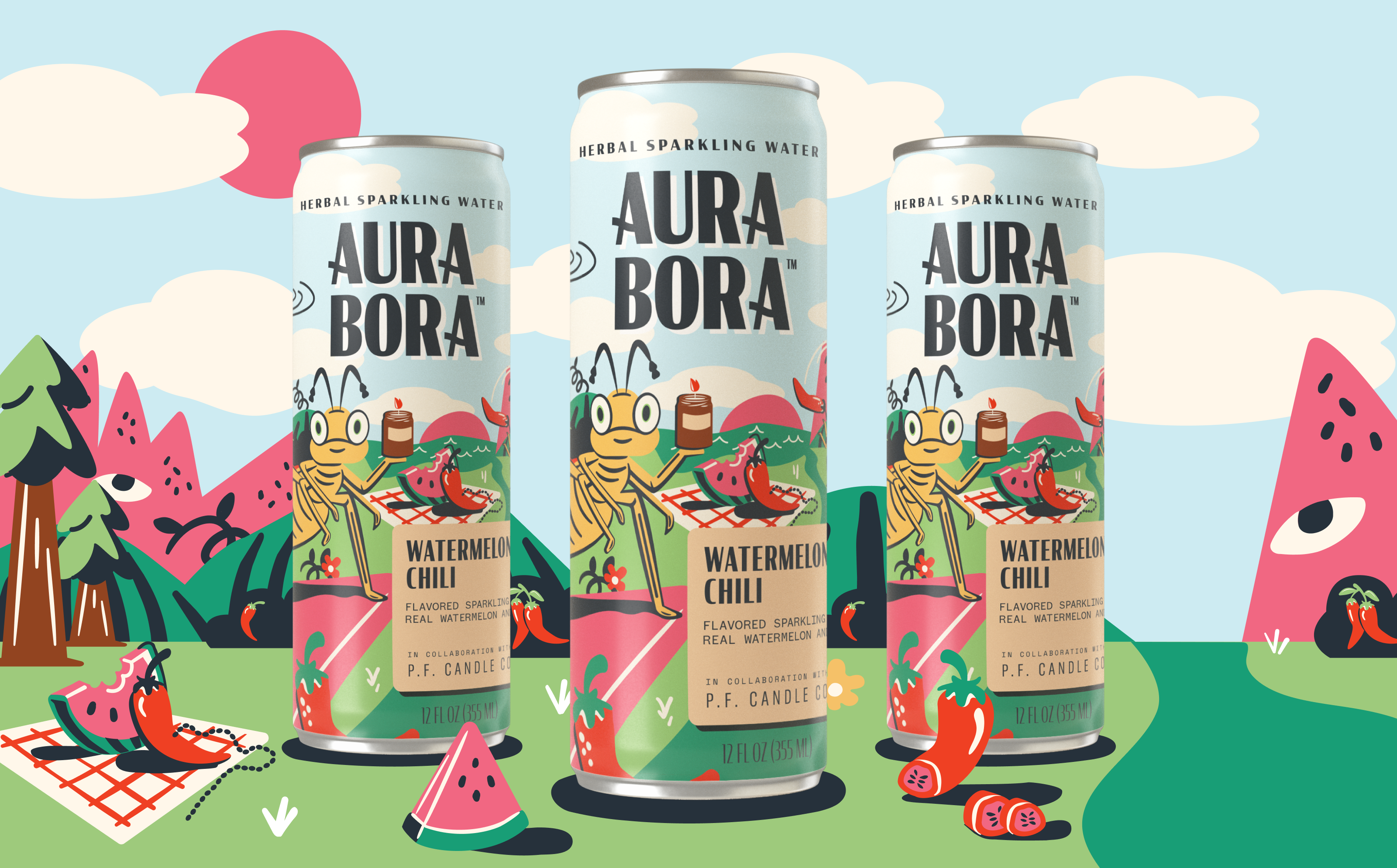Critics Think Aura Bora’s Sparkling Water Flavors Sound Like Candles, So They Made a Drink Inspired by One