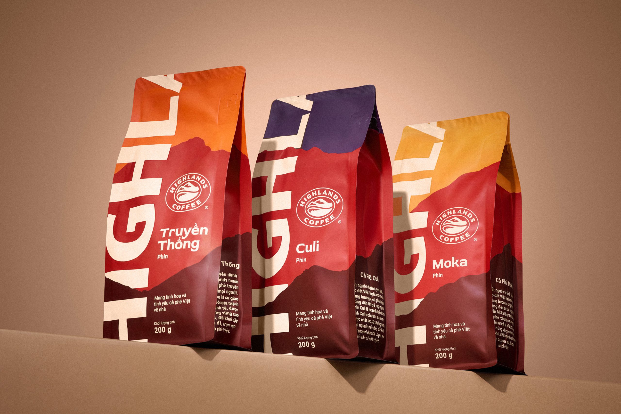 Highlands Coffee Brews Up a Bold Wordmark and Ascendant Peaks