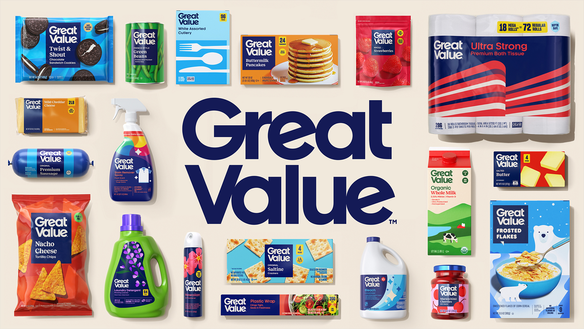 Walmart Streamlines Private Label Brand Great Value With a Sleek Redesign Across 10,000 Products