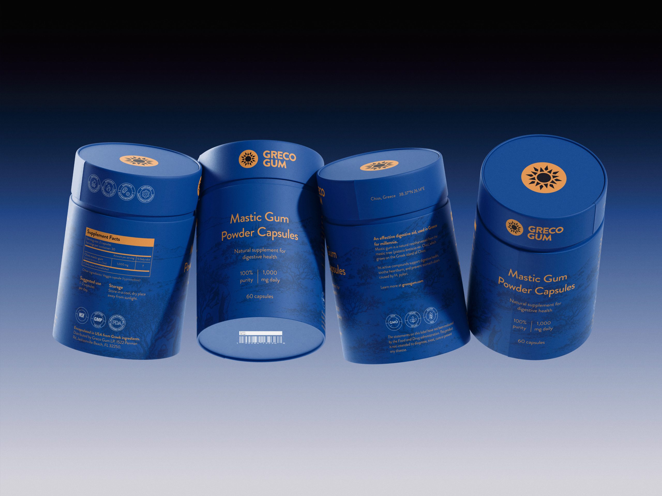 Greco Gum Gives Ancient Chios and Mastic Trees a Fresh Spin in Blue