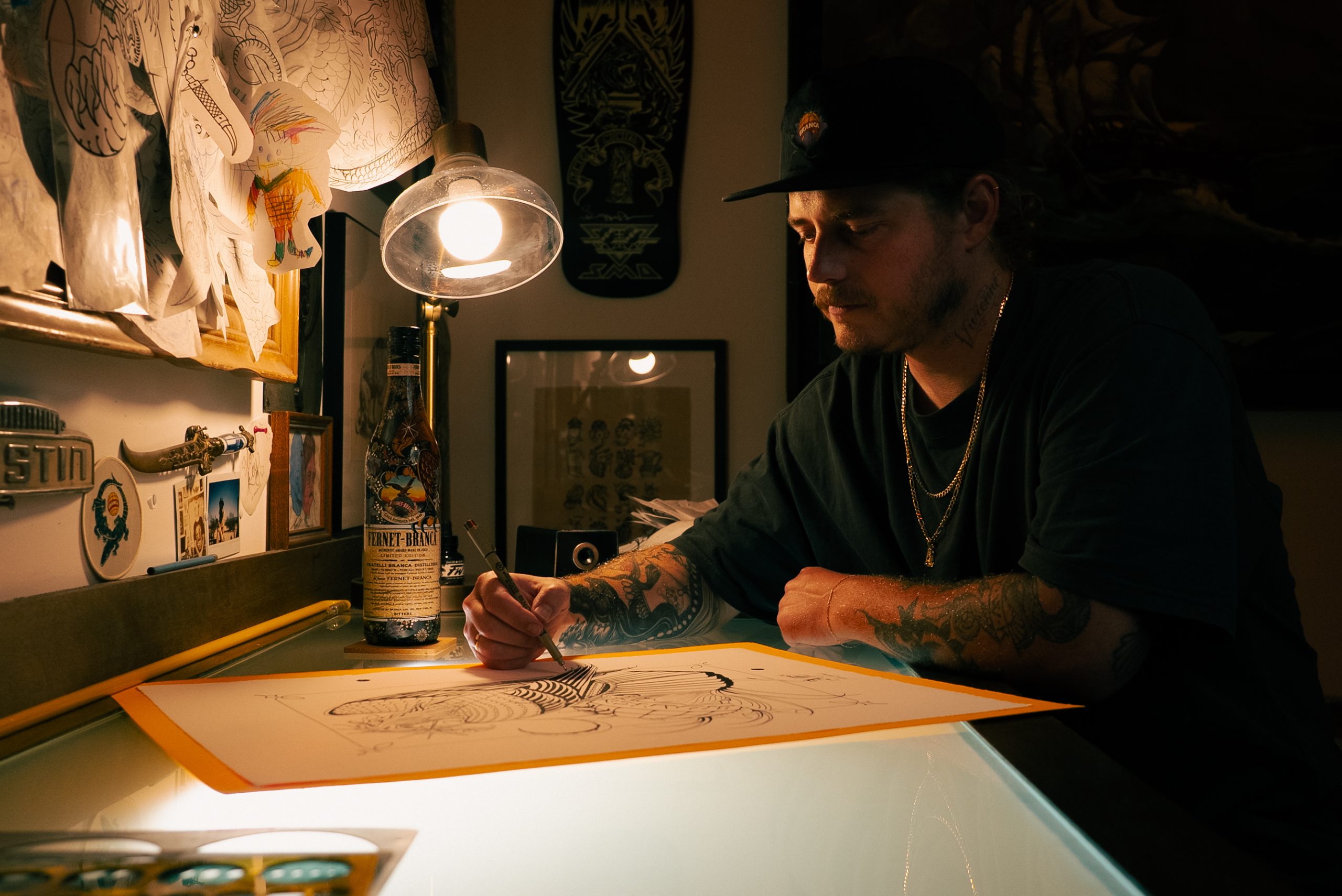 Fernet-Branca Celebrates the Art of the Tattoo With Austin England-Designed Bottle